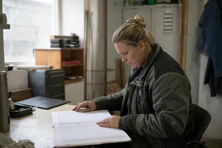 Bestandsregister und Liste mit Ohrmarkennummern im Stallbüro